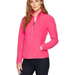 Amazon Essentials Womens Full-Zip Polar Fleece Jacket, Dark Pink, Small